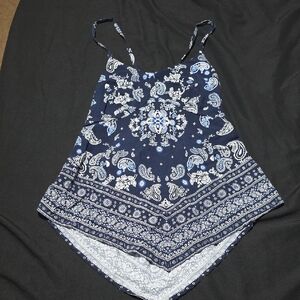 No Boundaries Navy Blue Paisley Camisole